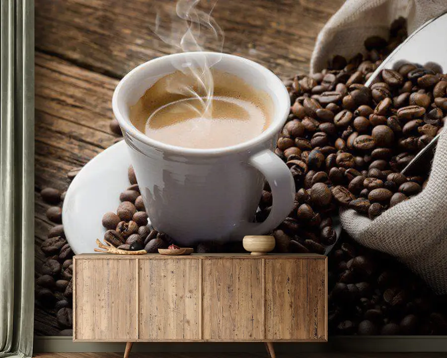Fototapete Essen, Kona-Kaffee und Kaffeetasse u66008