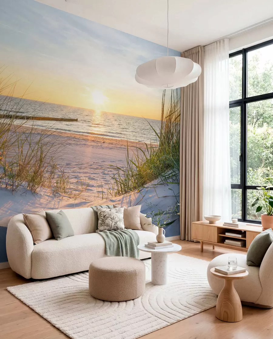 Fototapete Photo/Panorama Dunes Beach mit Sonnenuntergang u93577