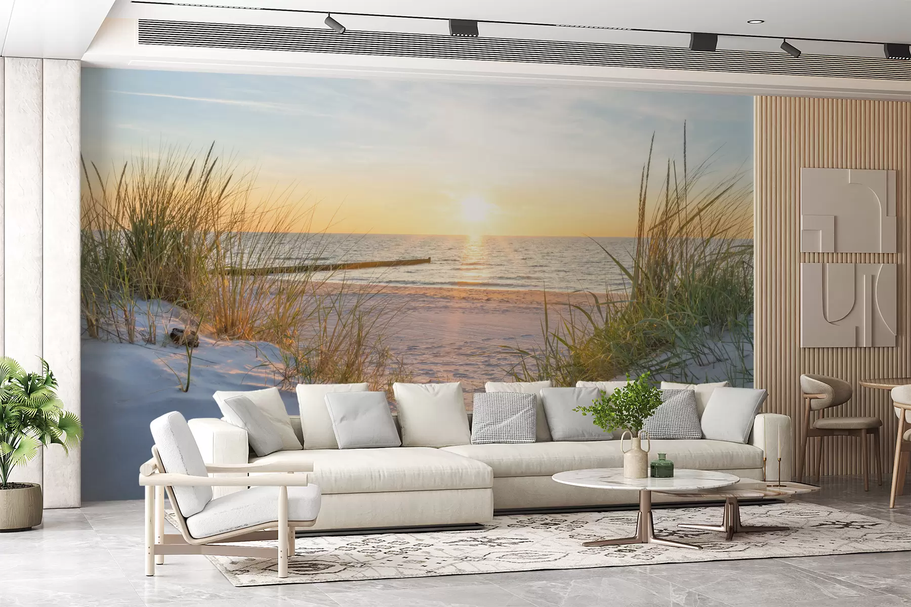 Fototapete Photo/Panorama Dunes Beach mit Sonnenuntergang u93577