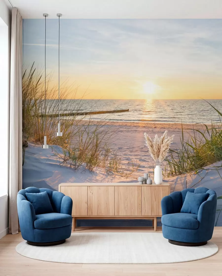 Fototapete Photo/Panorama Dunes Beach mit Sonnenuntergang u93577