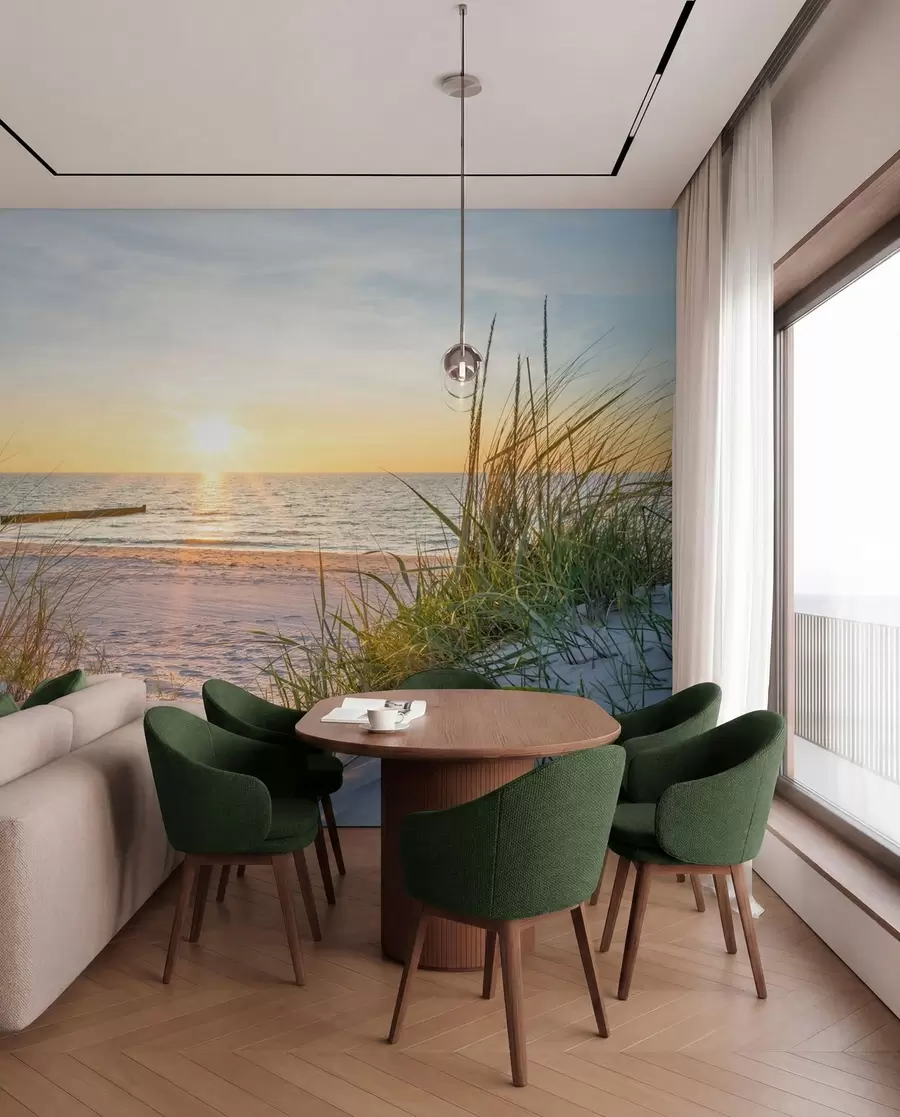 Fototapete Photo/Panorama Dunes Beach mit Sonnenuntergang u93577