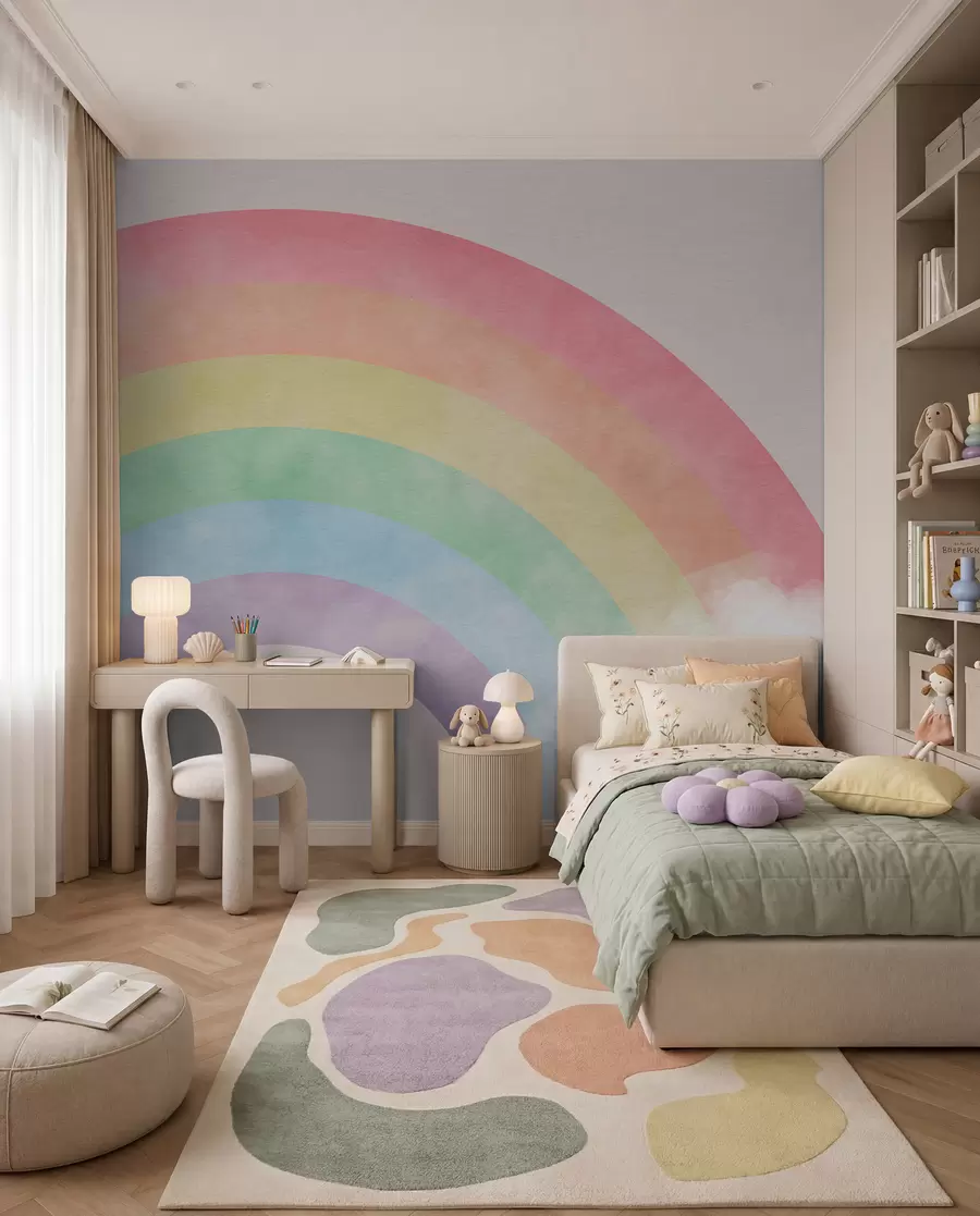 Fototapete Wolke und Regenbogen im Hintergrund u93619