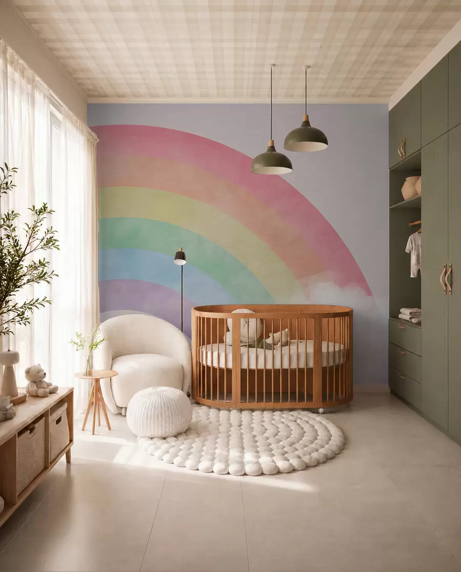 Fototapete Wolke und Regenbogen im Hintergrund u93619