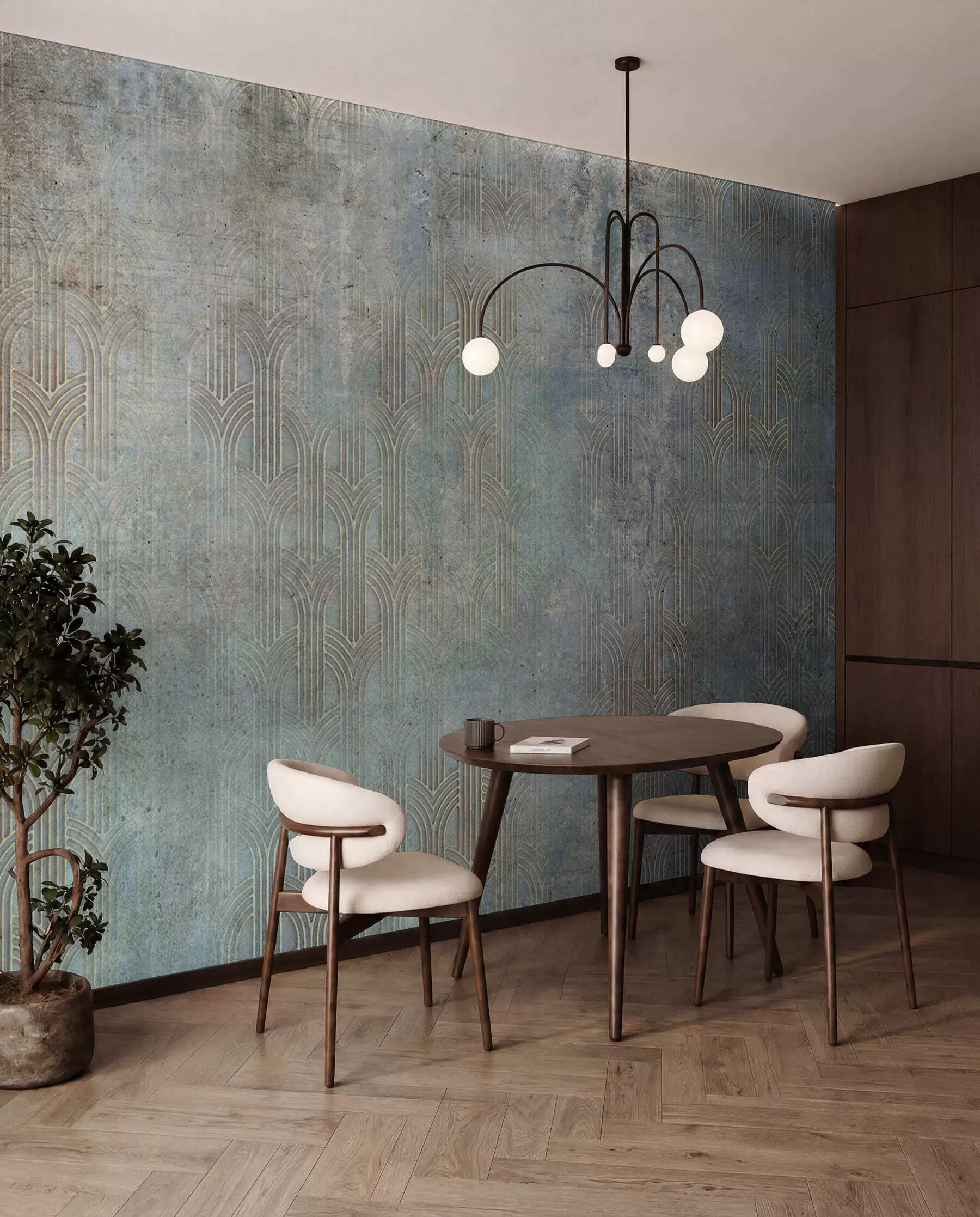 Fototapete Bogenmuster auf Grunge-Wand u73973