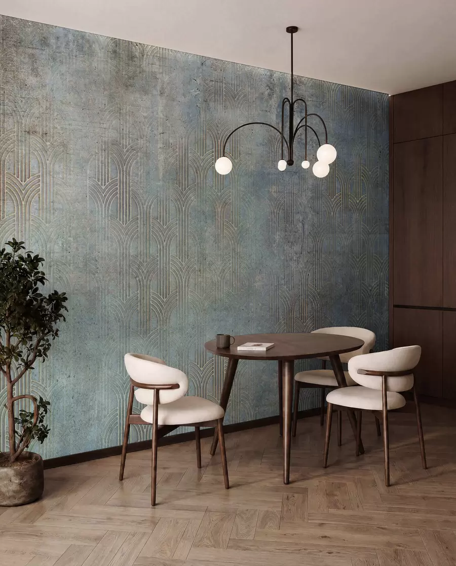 Fototapete Bogenmuster auf Grunge-Wand u73973
