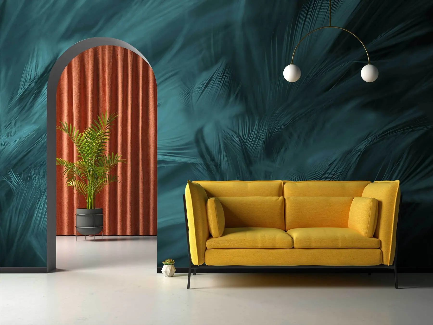 Fototapete Featers Smaragd u73700