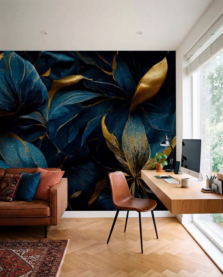 Fototapete Blaue königliche Blumen u74140