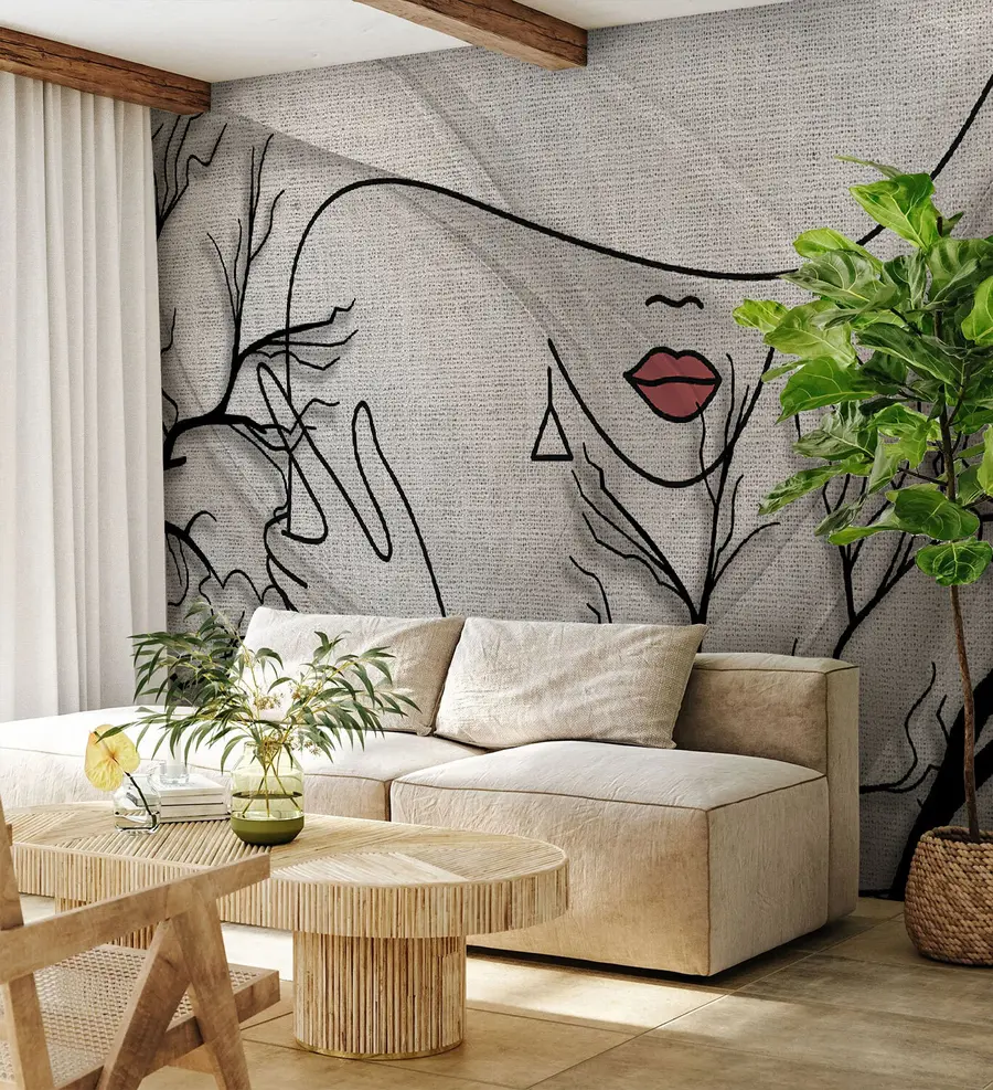 Fototapete rote Lippen u93785