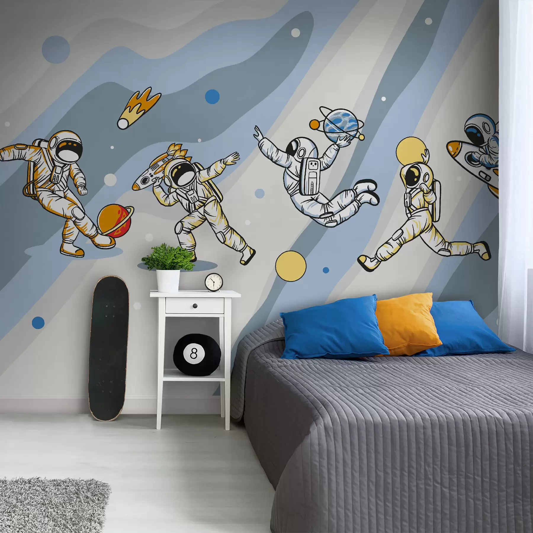 Fototapete Sportkurse mit Astronauten u93828