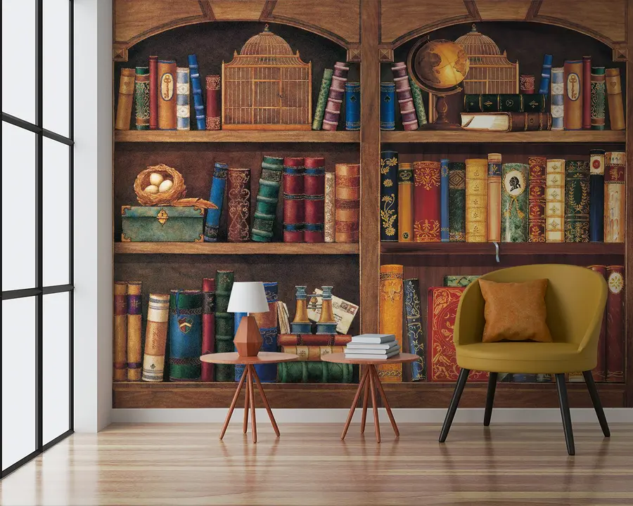 Fototapete Regal, Bücherregal und Möbel u02813