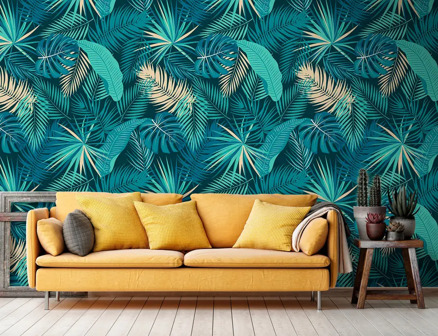 Fototapete Palmblätter des tropischen Dschungels u74835