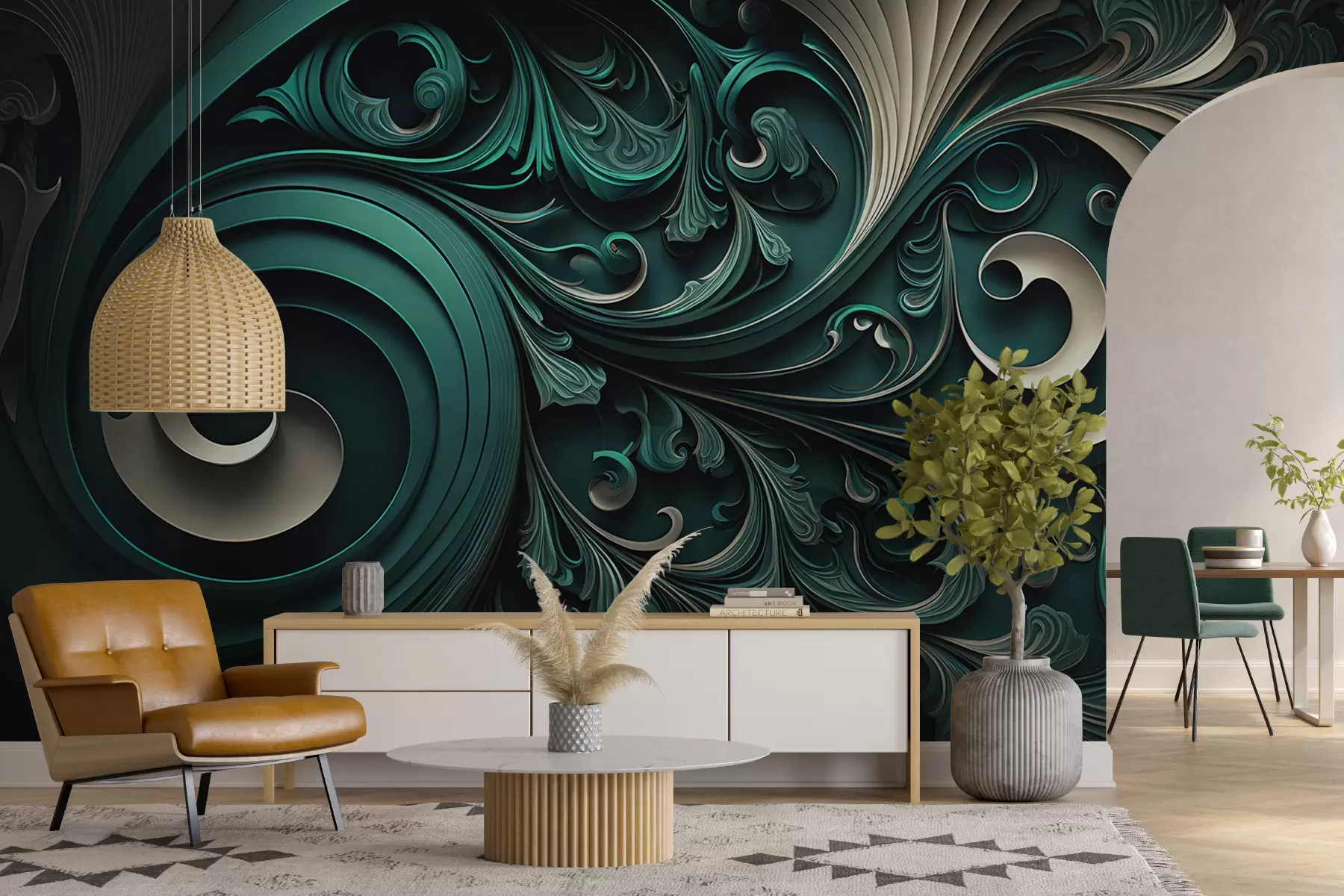 Fototapete Entworfener Hintergrund mit geometrischen Formen u74823