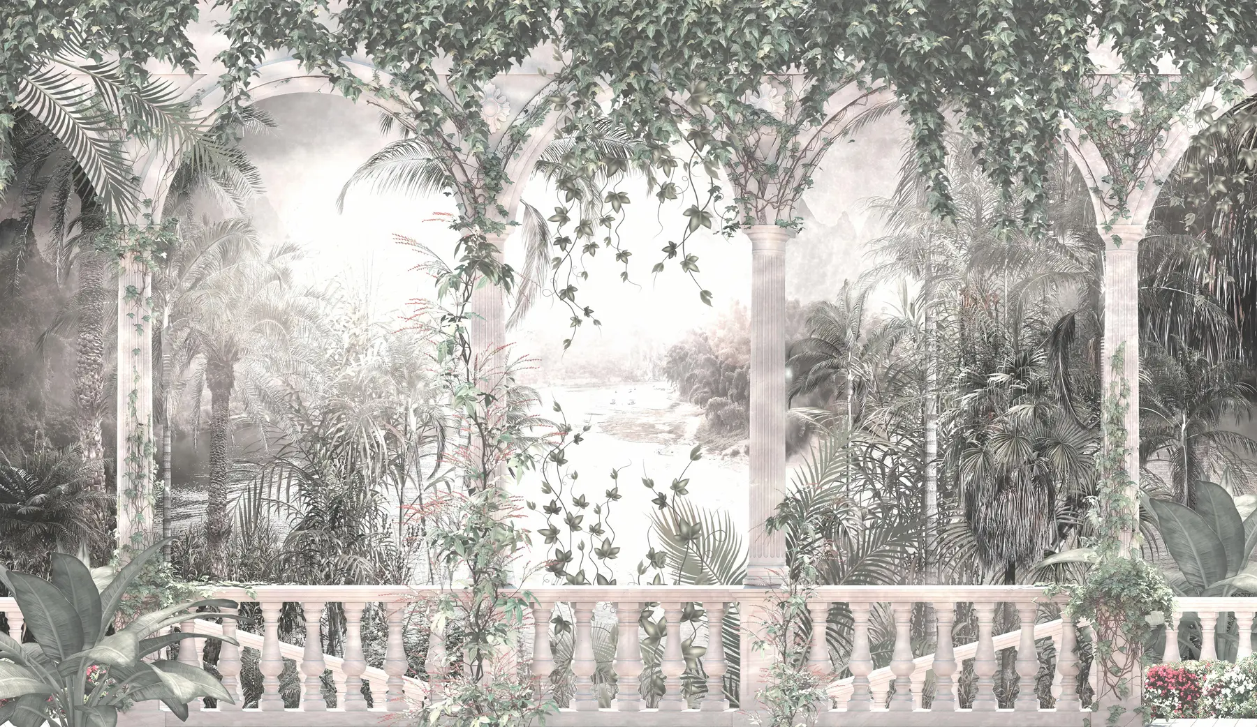 Fototapete Antike Bögen im Garten u94141