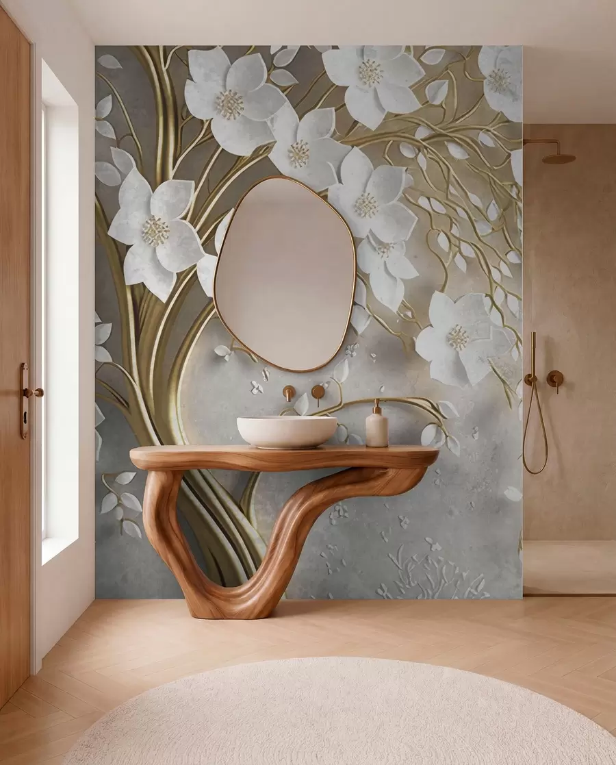 Fototapete Baum mit weißen Blüten u94015