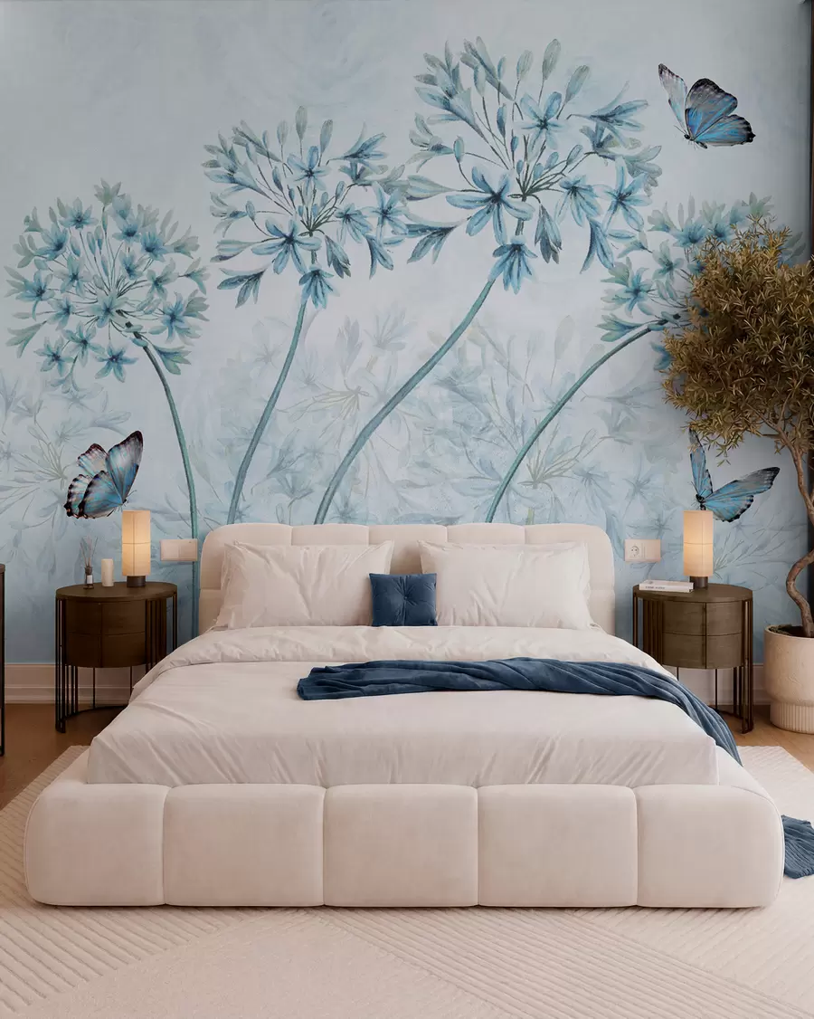 Fototapete Pflanze, Blume und Blau u35495