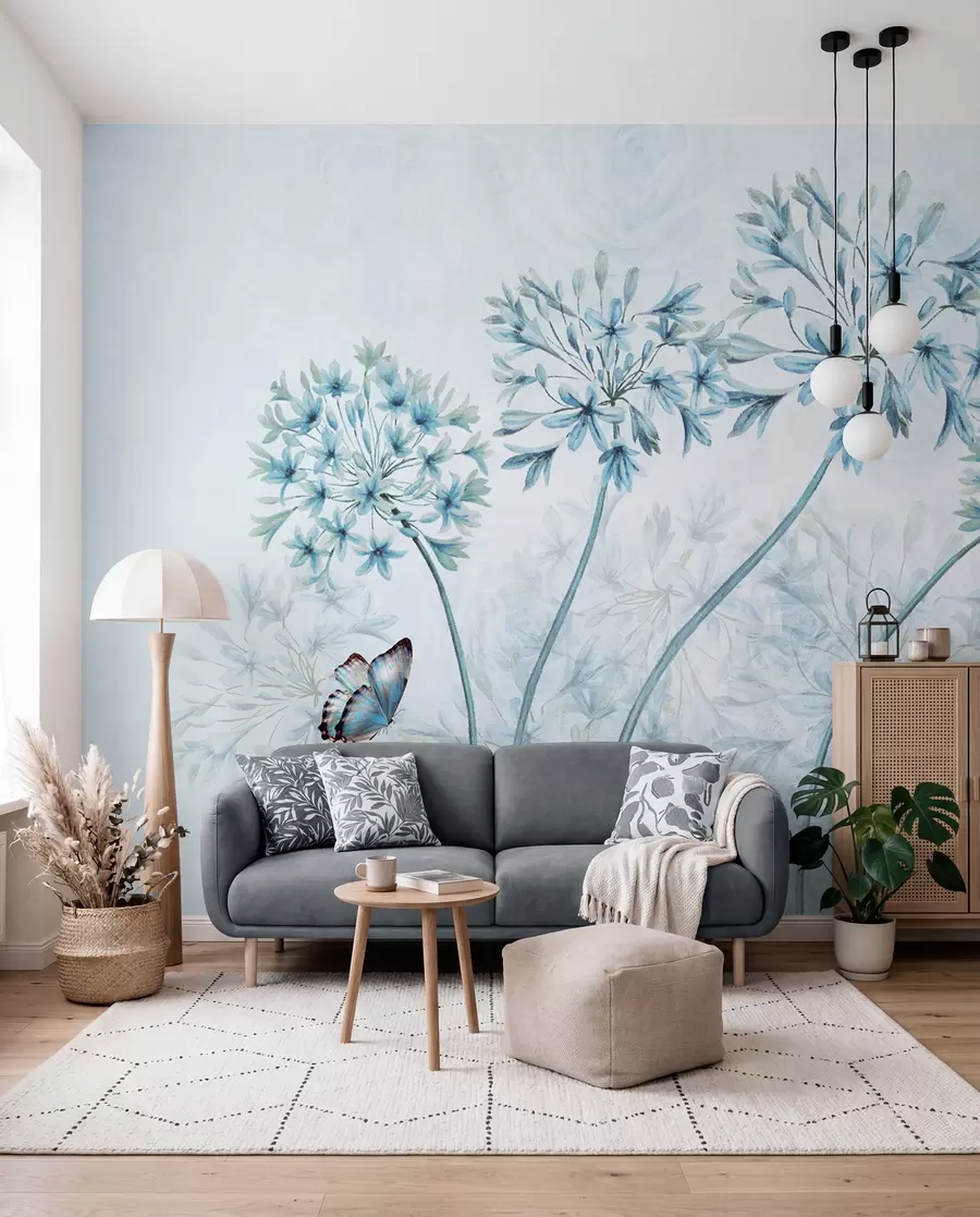 Fototapete Pflanze, Blume und Blau u35495