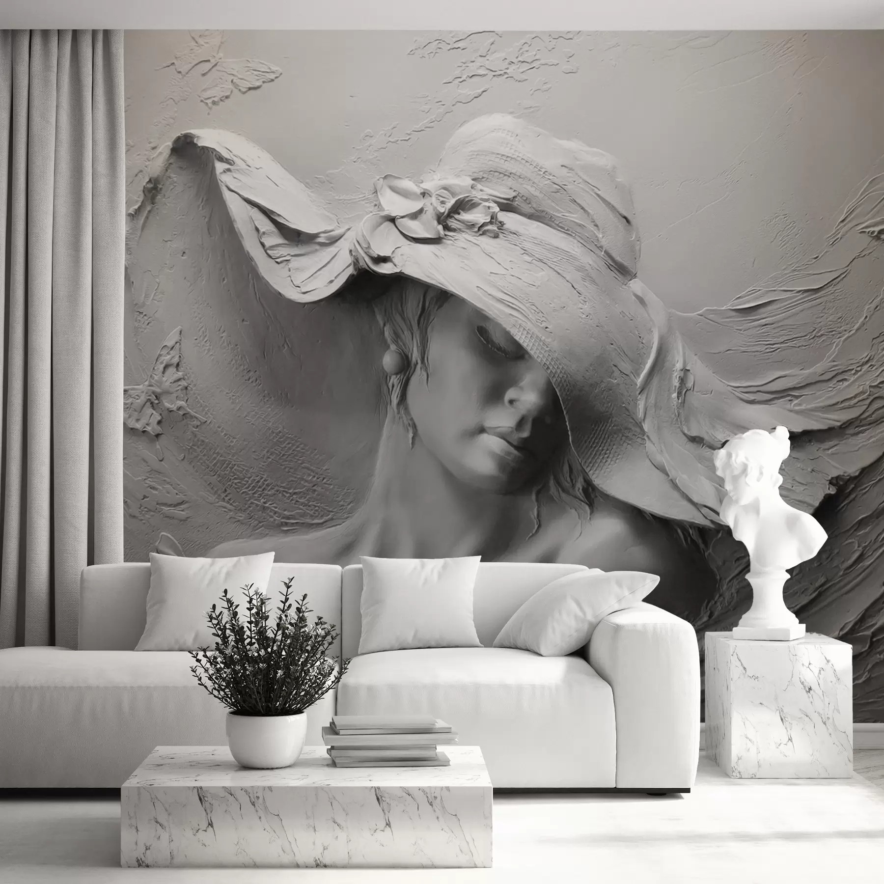 Fototapete Frau mit Hut 3D u62592