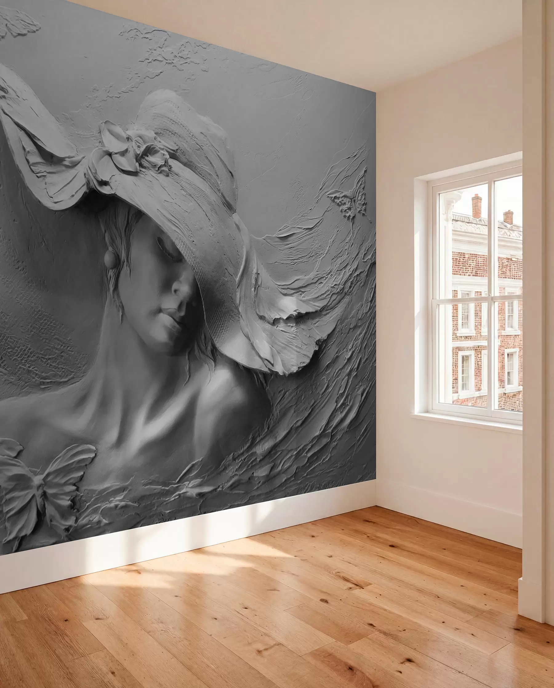Fototapete Frau mit Hut 3D u62592