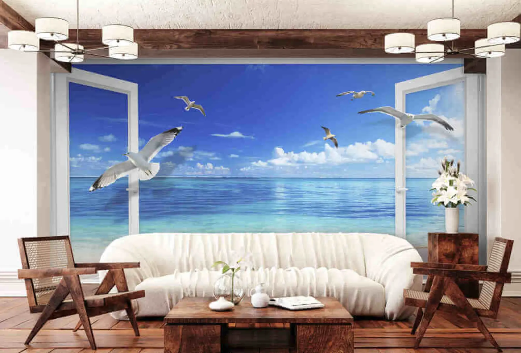 Fototapete Rechteck, Textil und Beige u03352