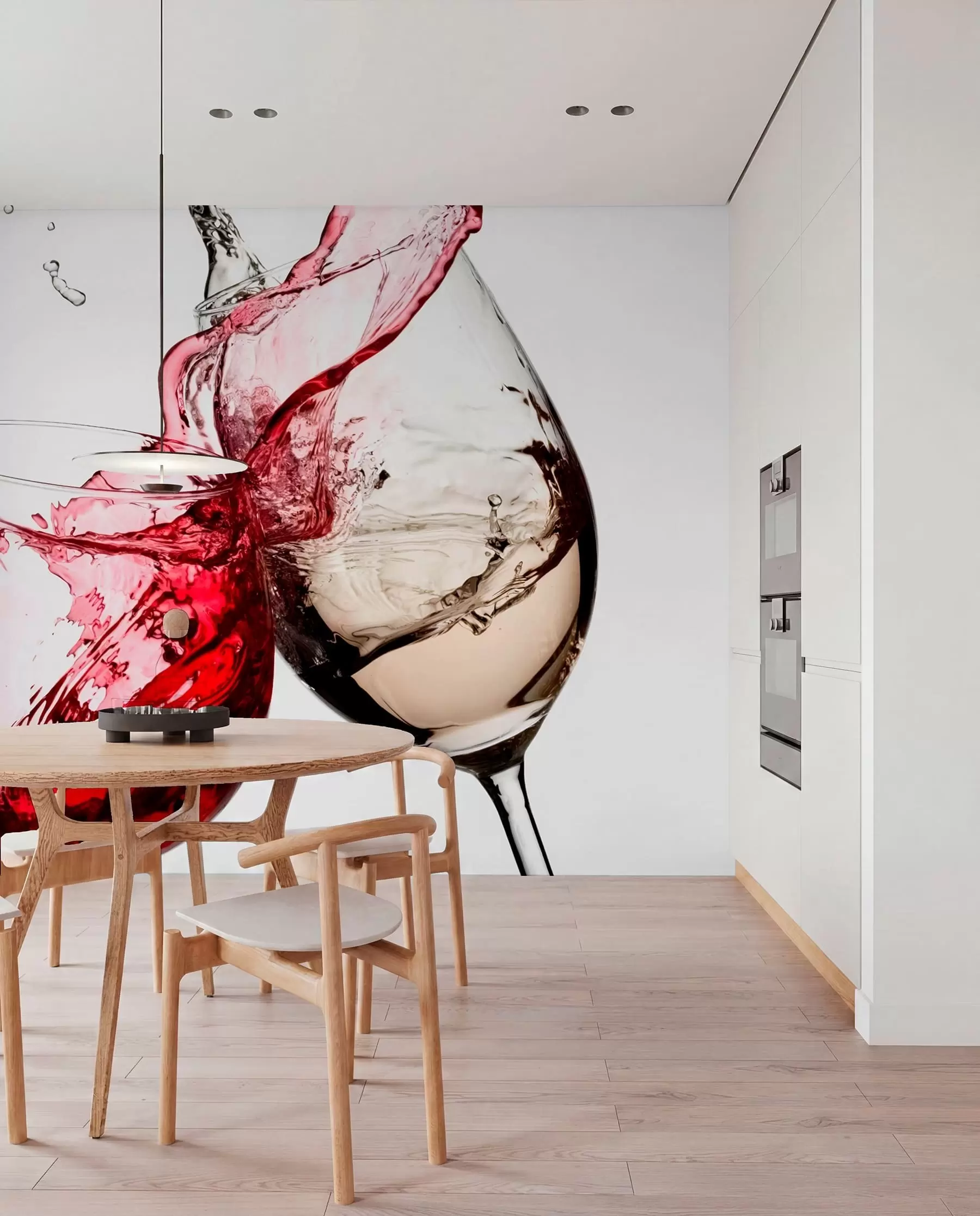 Fototapete Weiß- und Rotwein in Gläsern u75563