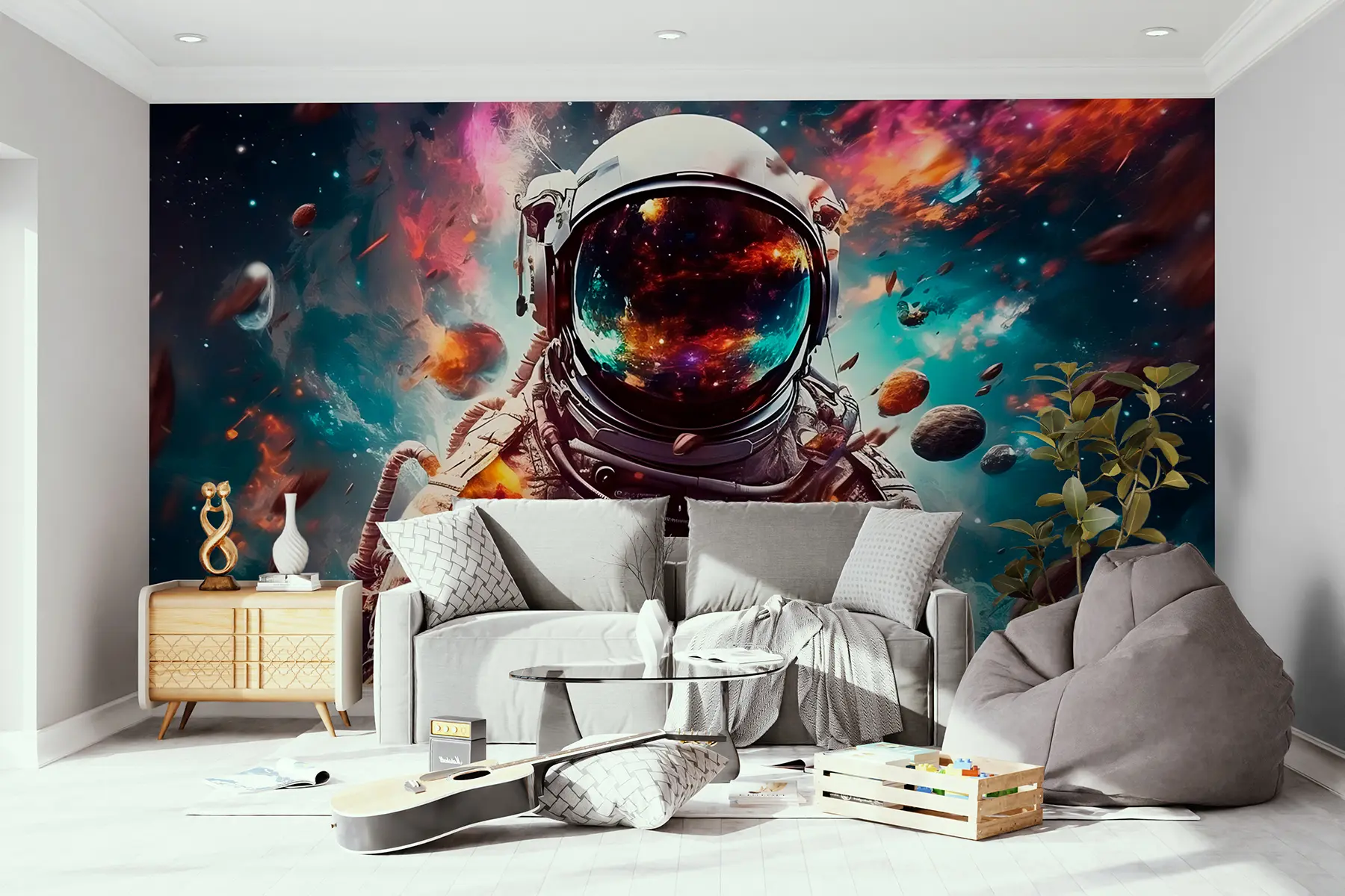 Fototapete Kosmonaut auf dem Hintergrund des Universums u95147