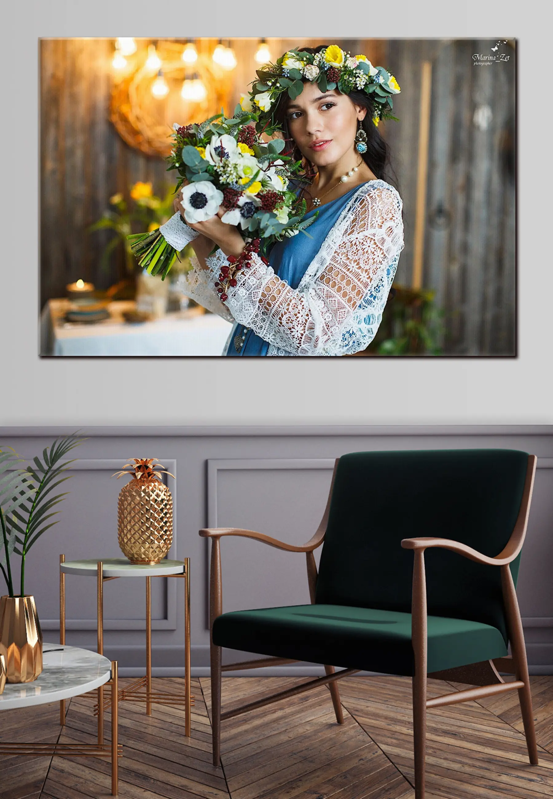 Fototapete Anfertigen eines Fotoporträts auf Leinwand s33198