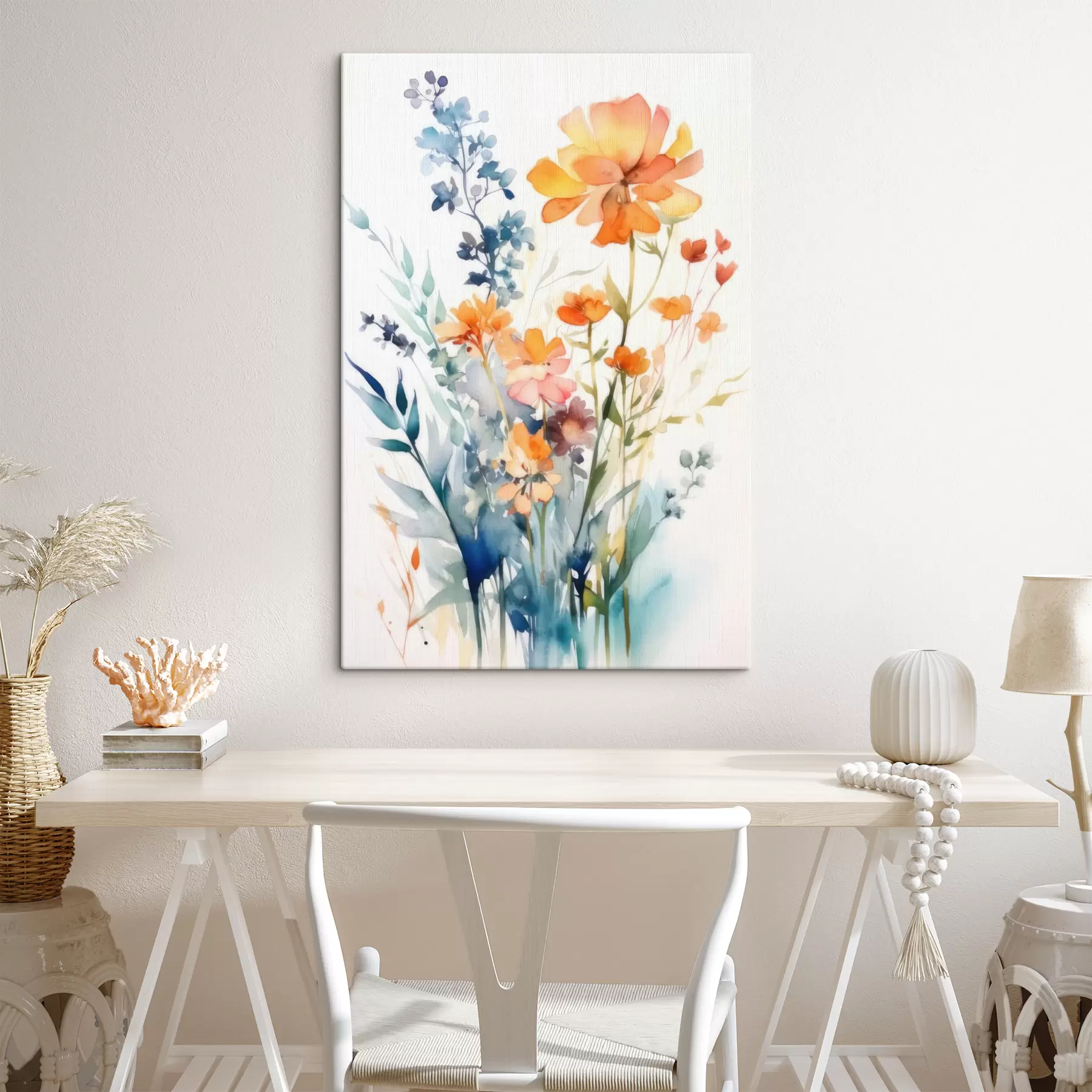 Fototapete Zarte Aquarellblumen s33645