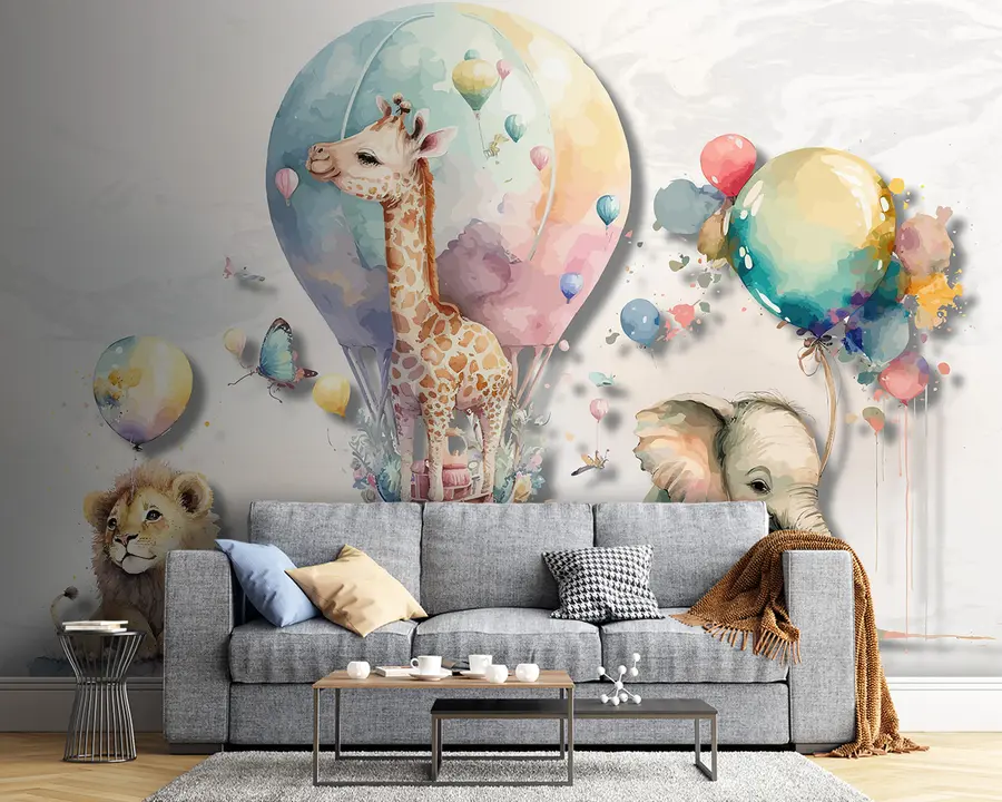Fototapete Tiere und Luftballons u95419