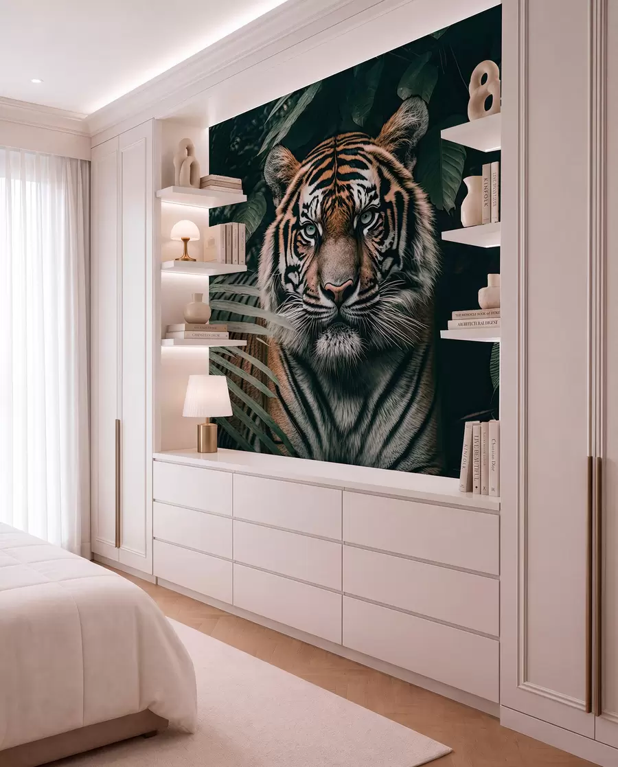 Fototapete Tiger im Regenwald u95619