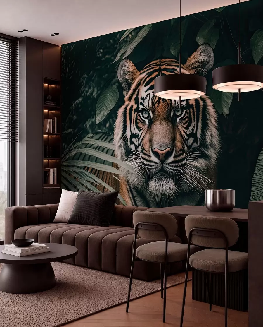 Fototapete Tiger im Regenwald u95619