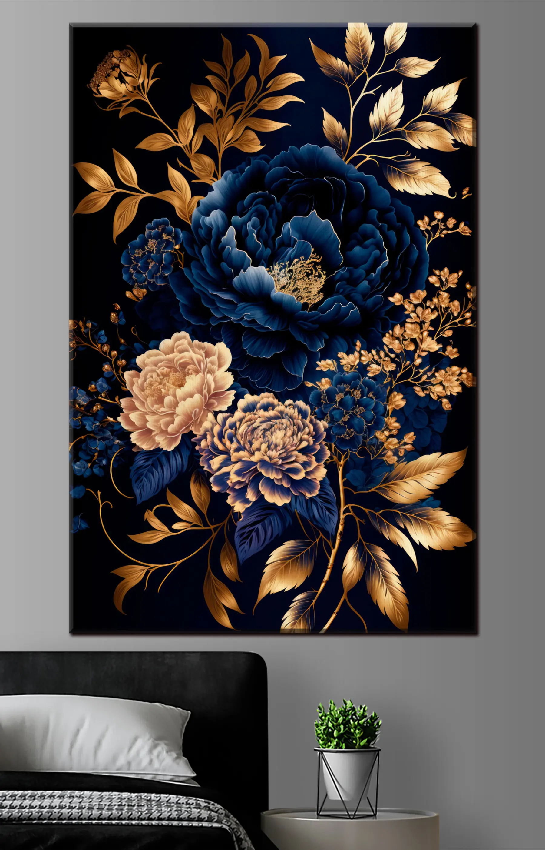Fototapete goldener Blumenhintergrund s34448