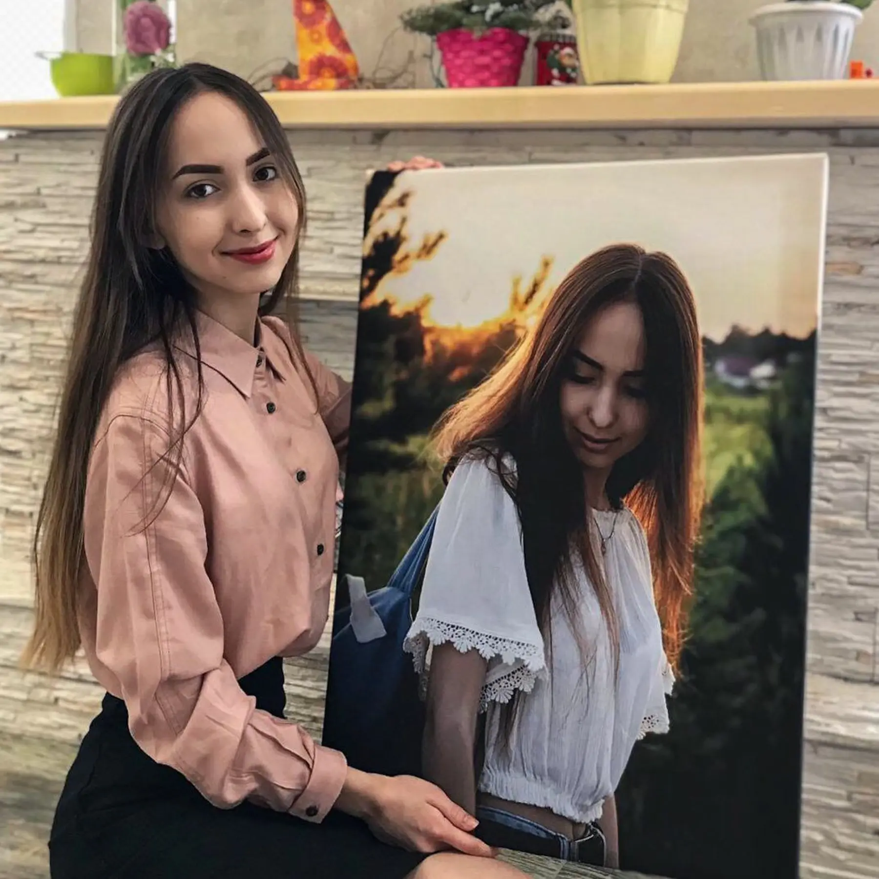 Fototapete Porträt auf Leinwand s34674