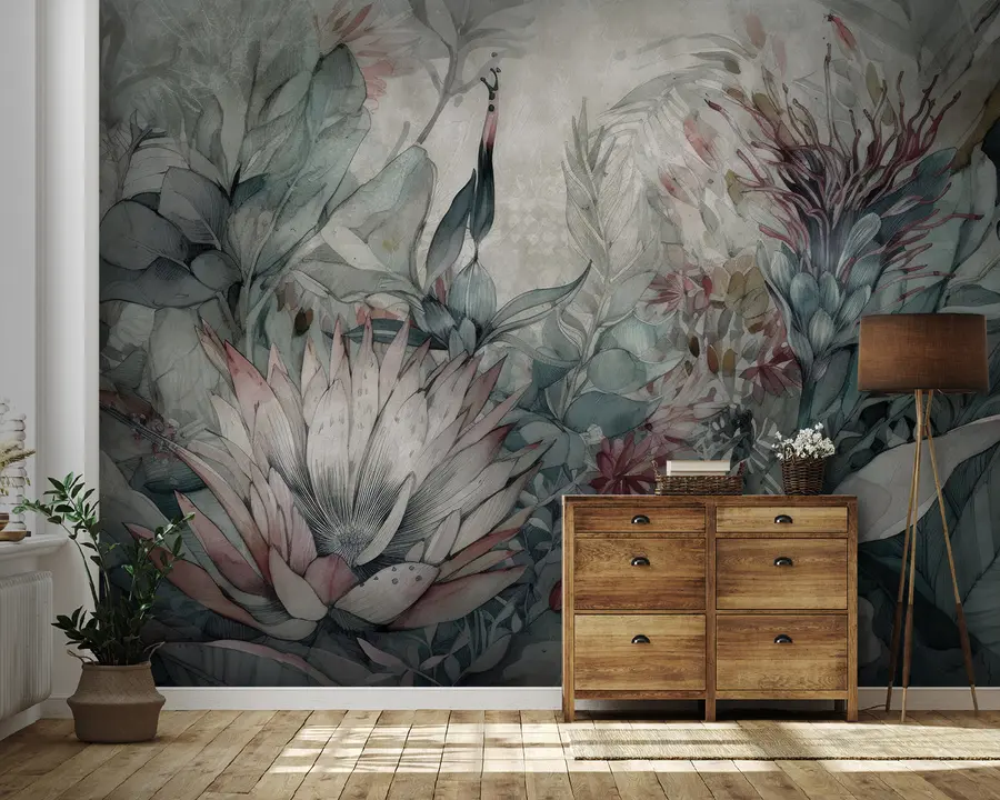 Fototapete Viele tropische Pflanzen u95656