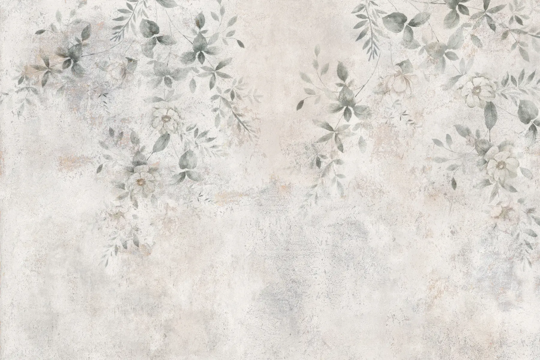 Fototapete Blumen mit Zweigen auf Beton-Grunge-Hintergrund-Minimalismus u96140