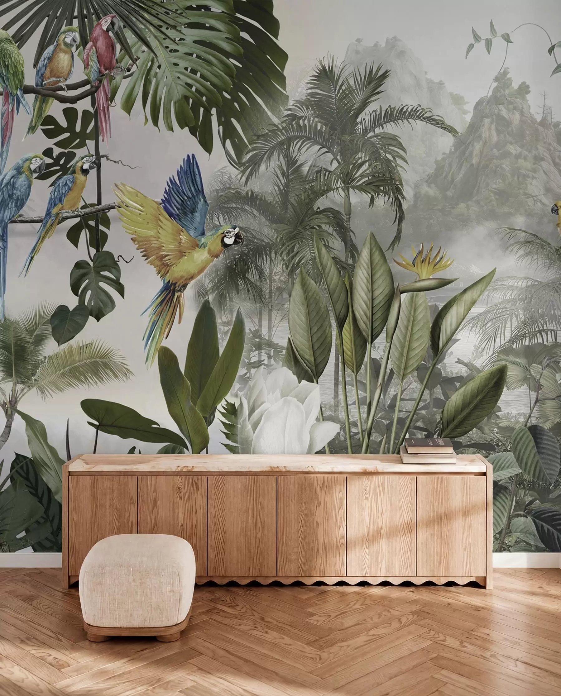 Fototapete Papageien im Regenwald u95693
