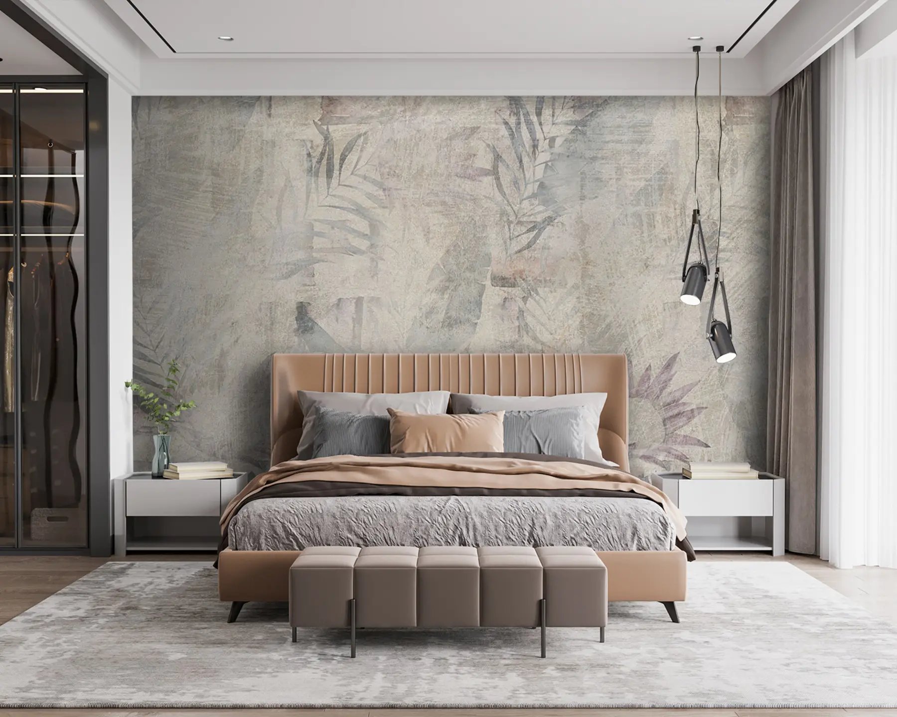 Fototapete Aquarell-Tropen-Loft u96807