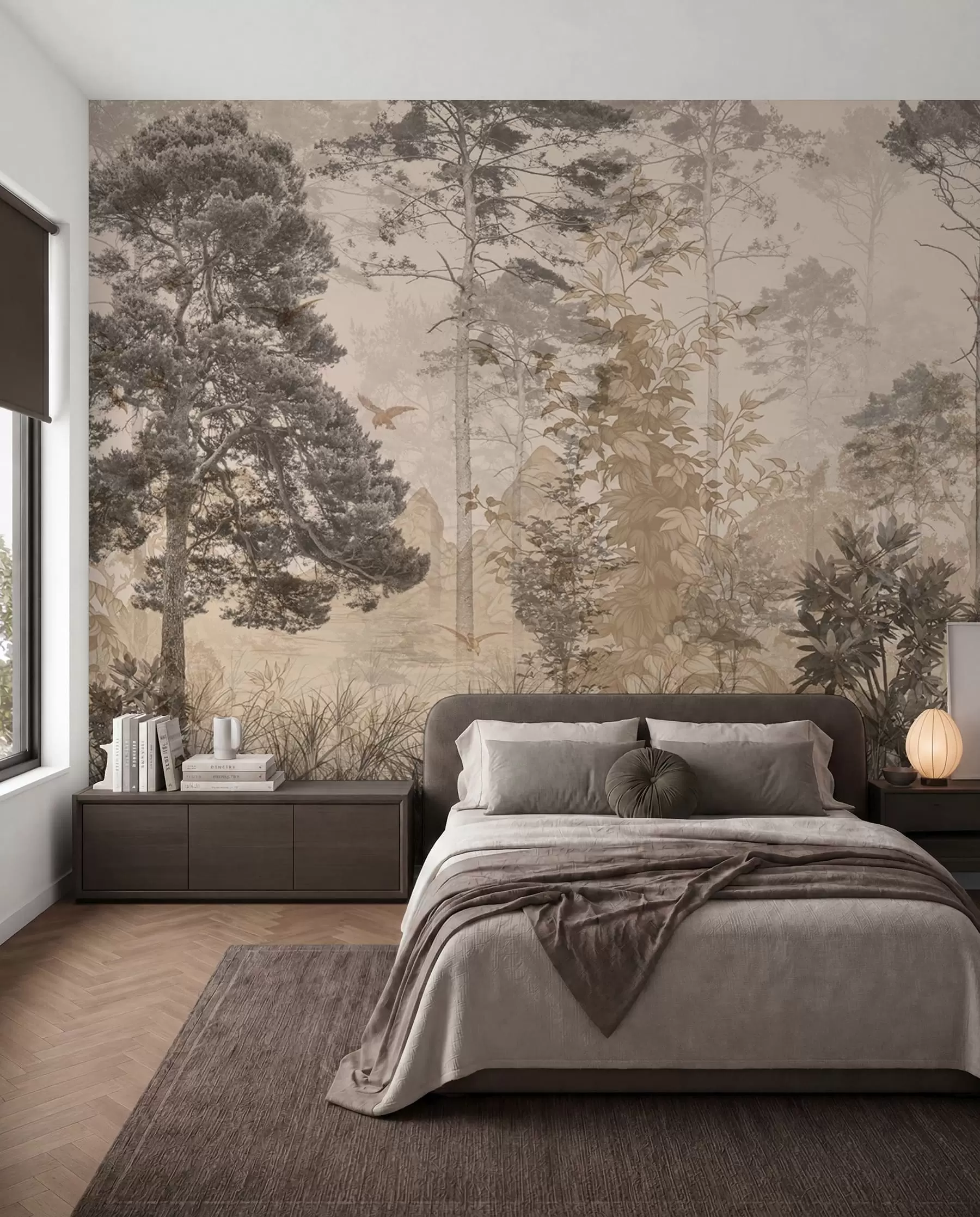 Fototapete Wald im Grunge-Stil u97057