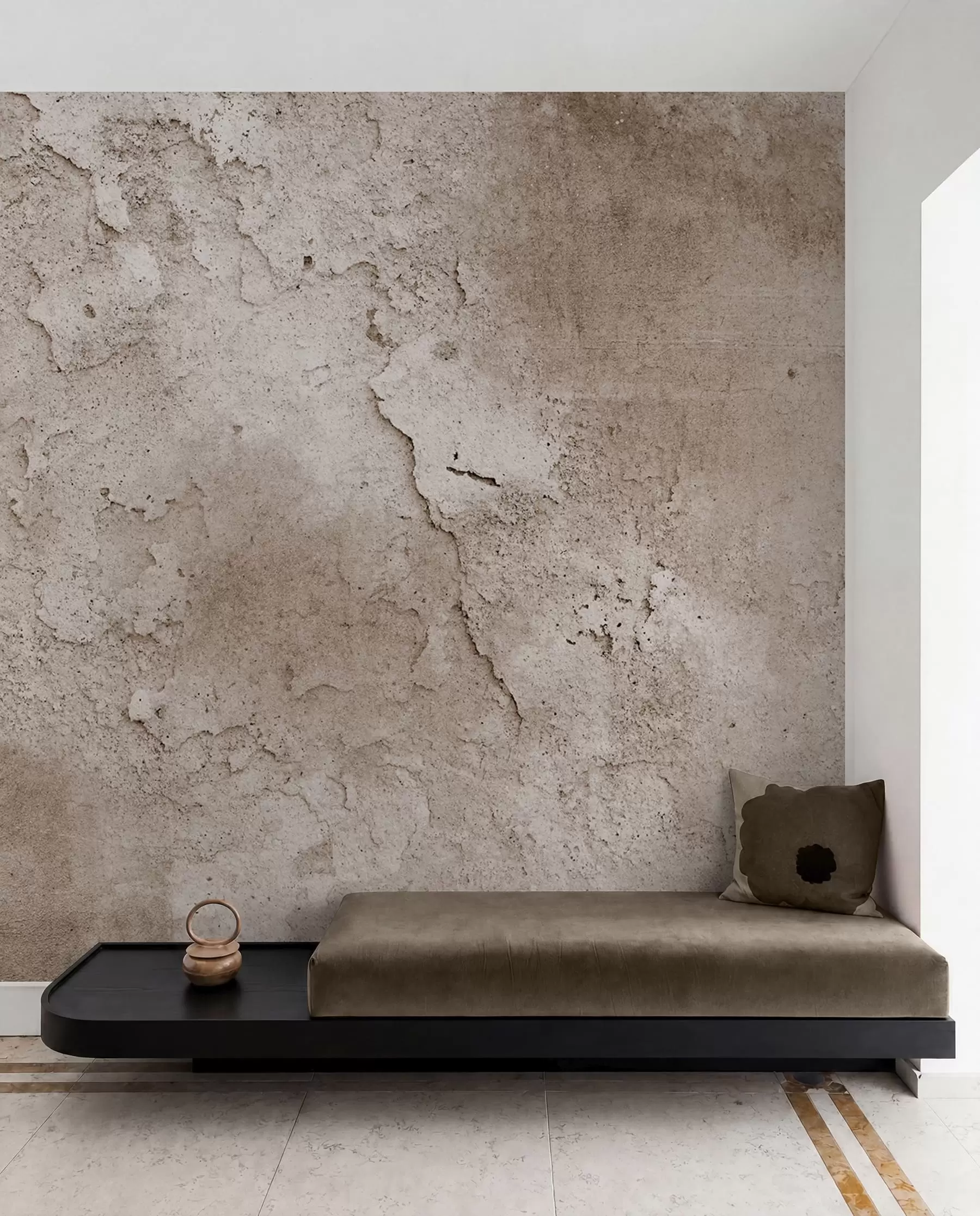 Fototapete Braune Betonwand mit rauen Kanten u97237