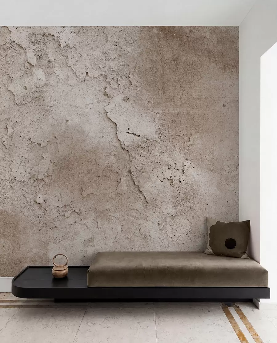 Fototapete Braune Betonwand mit rauen Kanten u97237