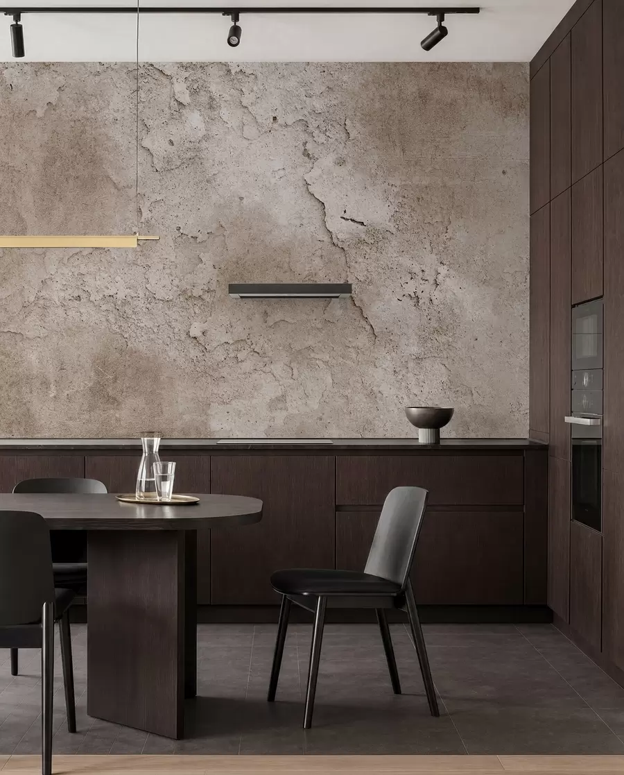 Fototapete Braune Betonwand mit rauen Kanten u97237