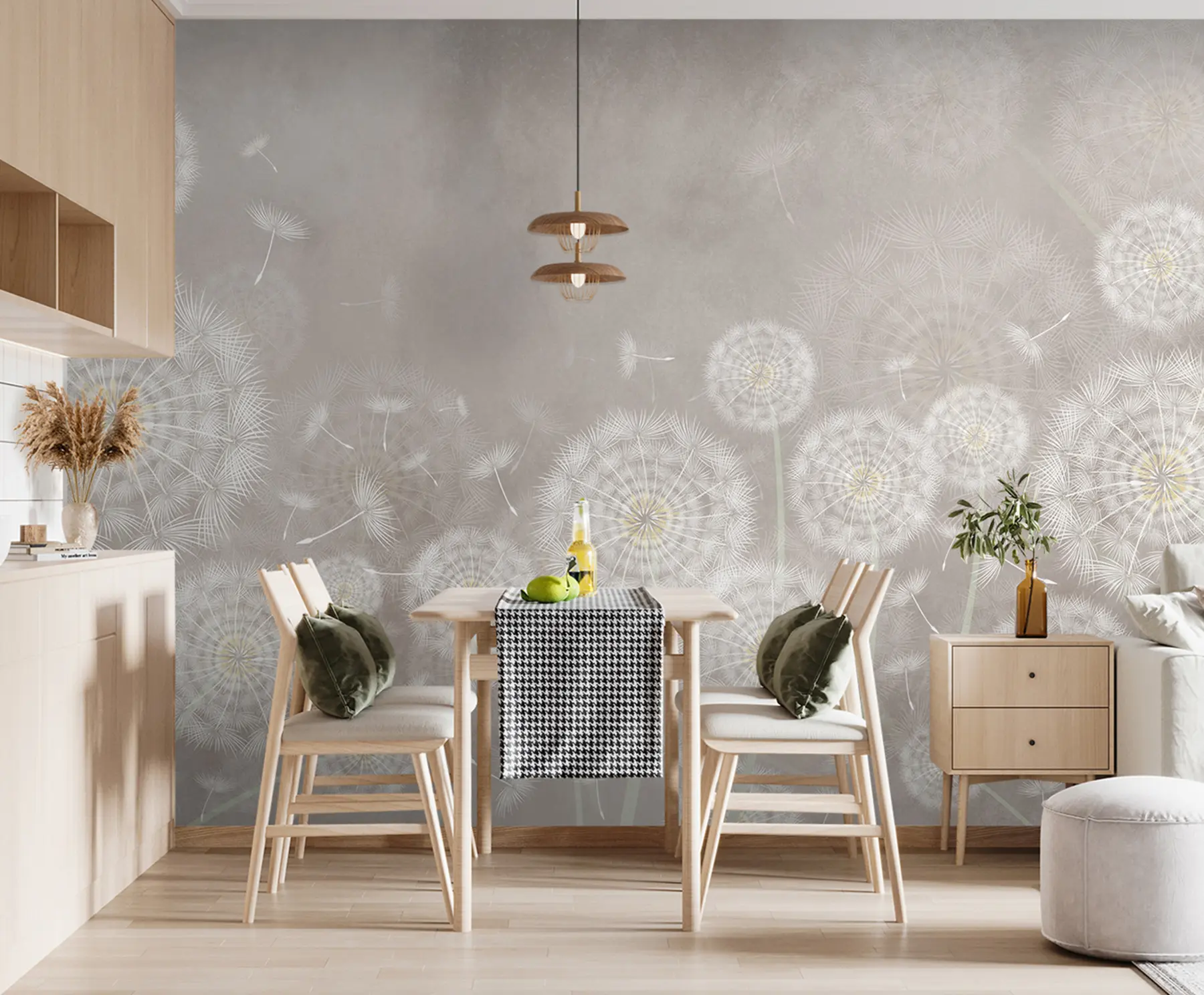 Fototapete Löwenzahn auf strukturiertem Hintergrund u95374