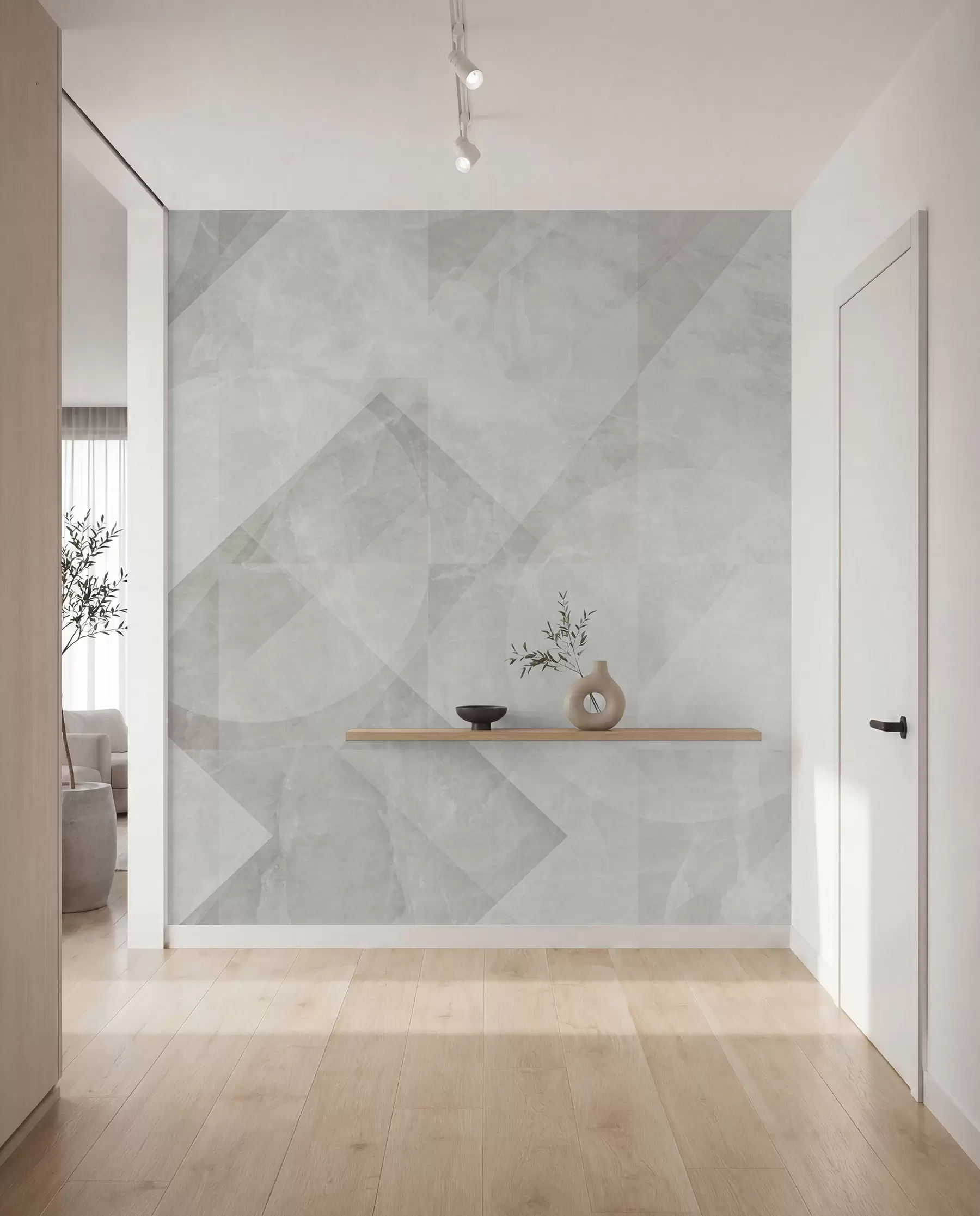 Fototapete Geometrische Abstraktion auf Marmorhintergrund in Pastellfarben u97269