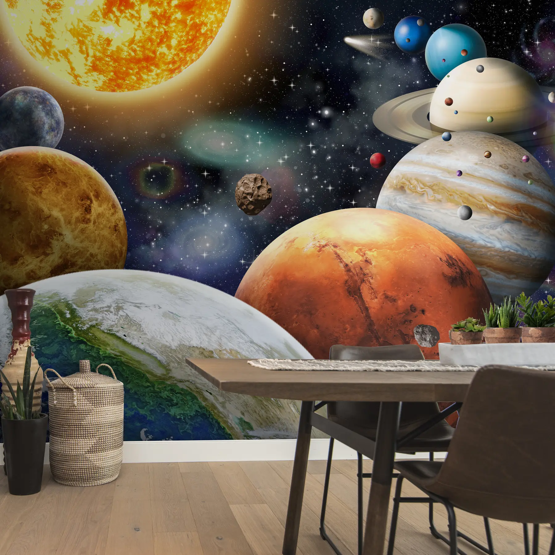 Fototapete Bunte Planeten des Sonnensystems u97422