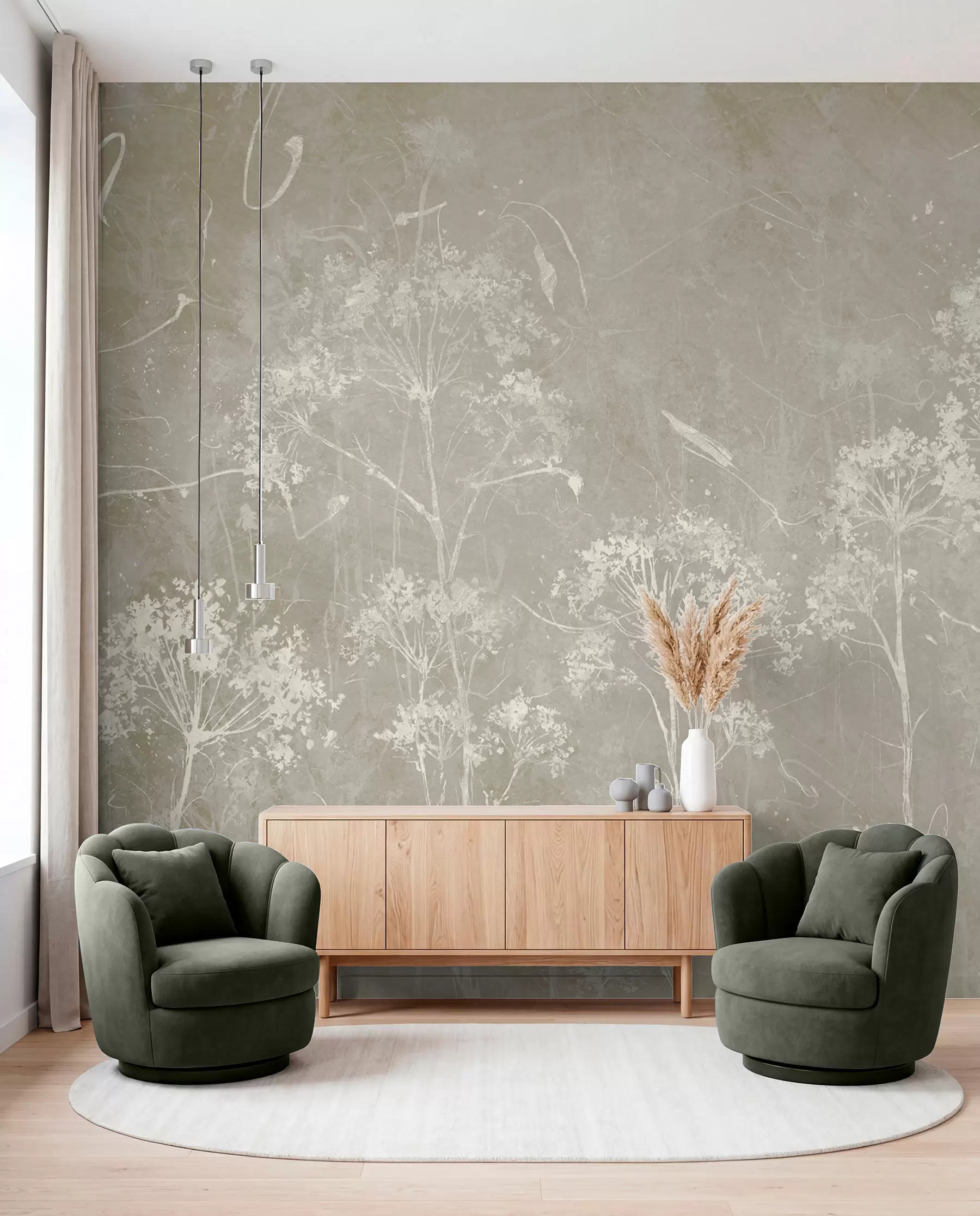 Fototapete Wildblumen im Grunge-Stil u96551v2
