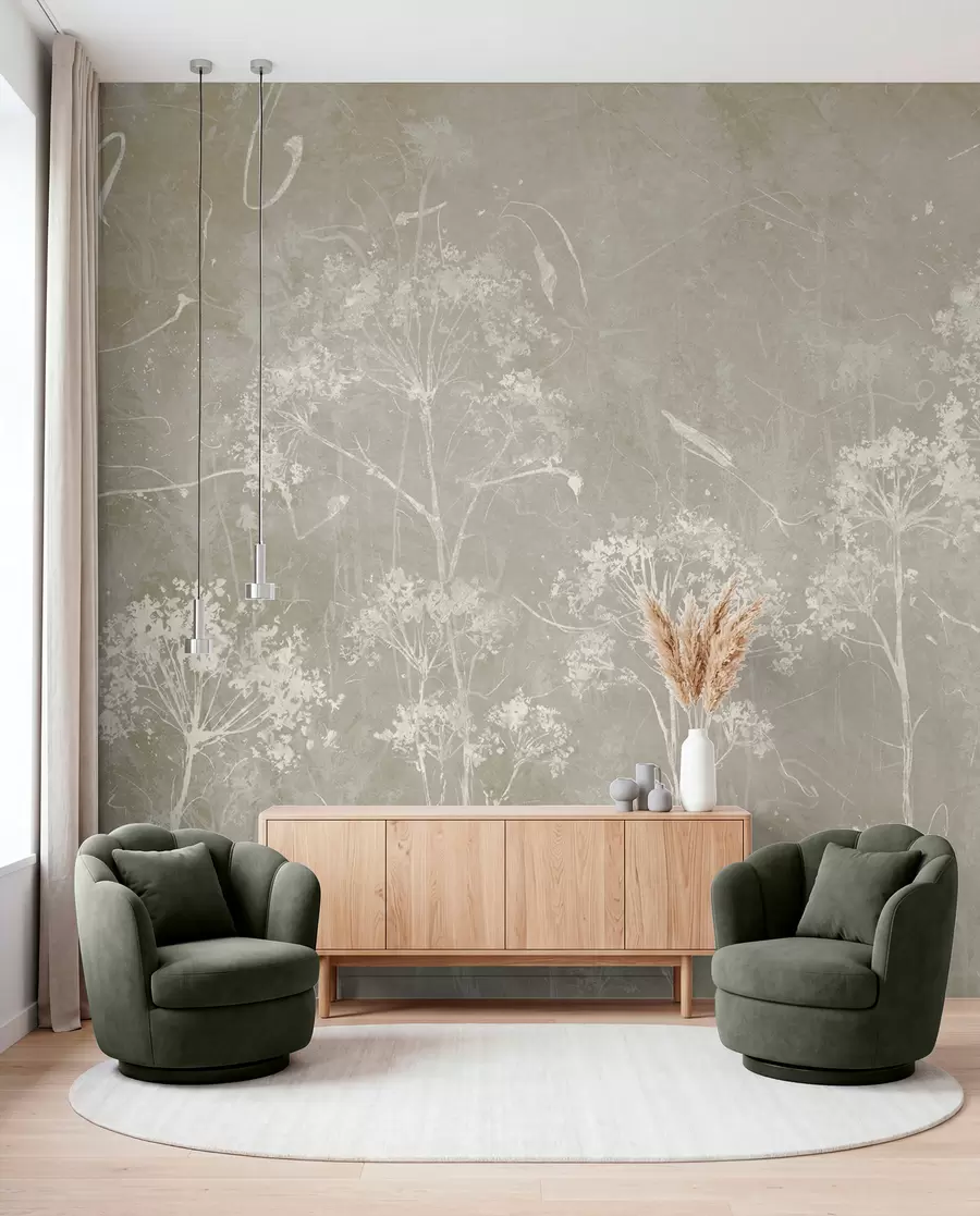 Fototapete Wildblumen im Grunge-Stil u96551v2