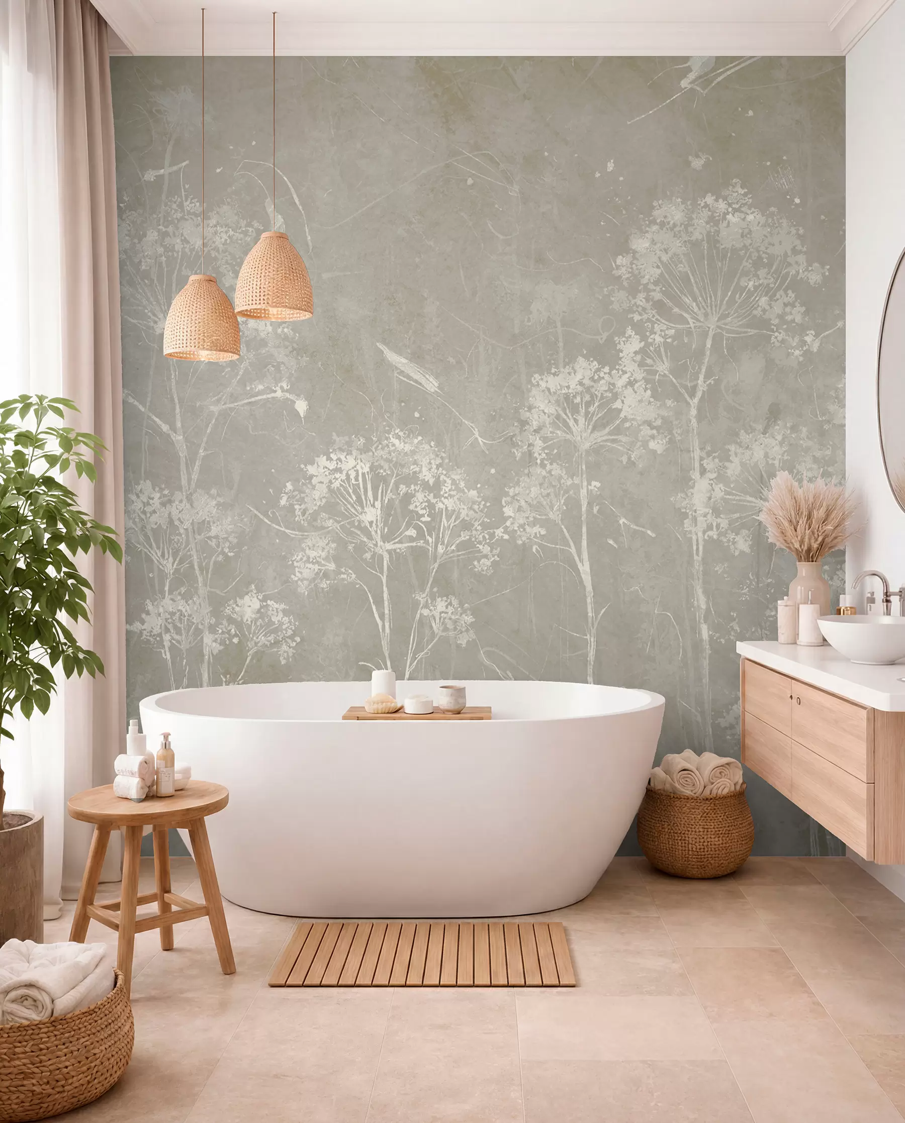 Fototapete Wildblumen im Grunge-Stil u96551v2