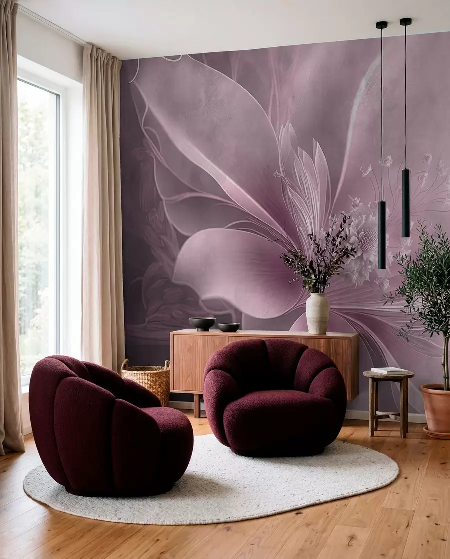 Fototapete Blütenschleier in Mauve u93944v2