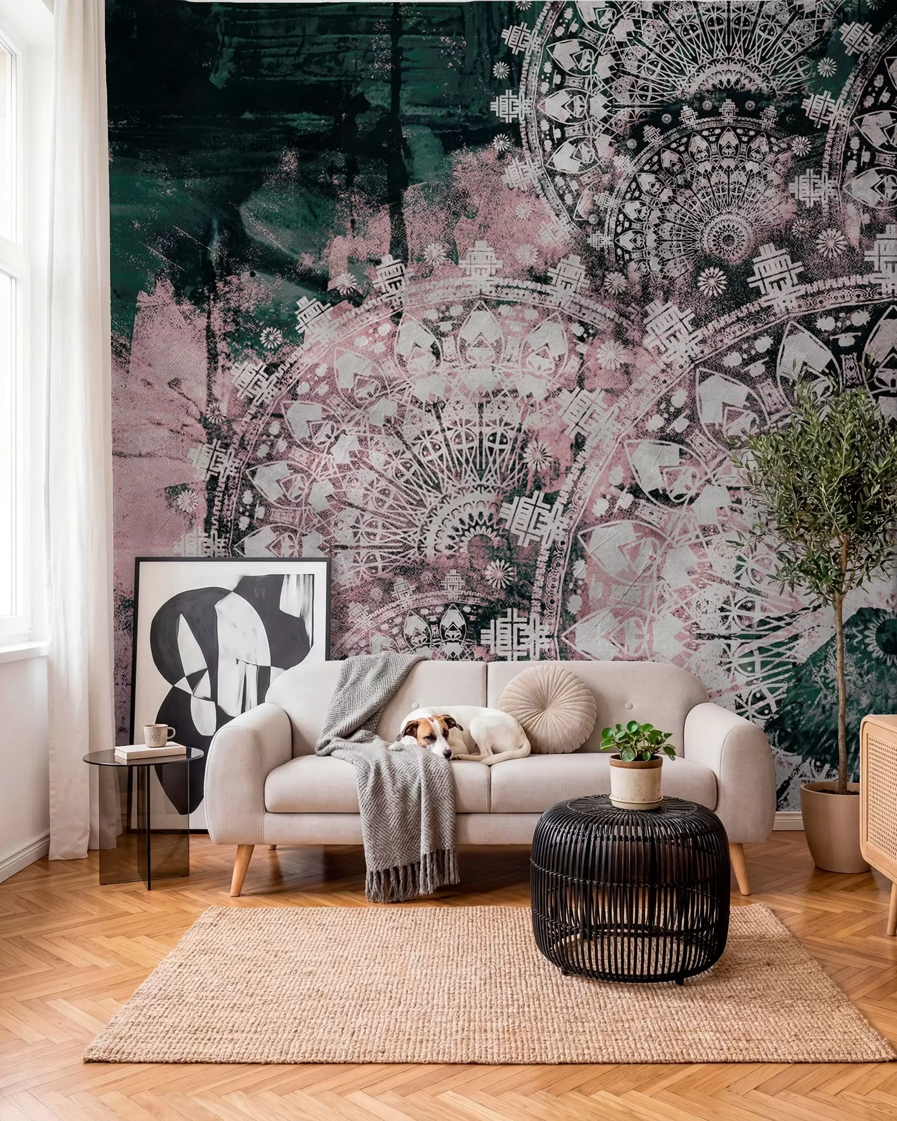 Fototapete Vintage-Mandala in rosa Farben u93958v2