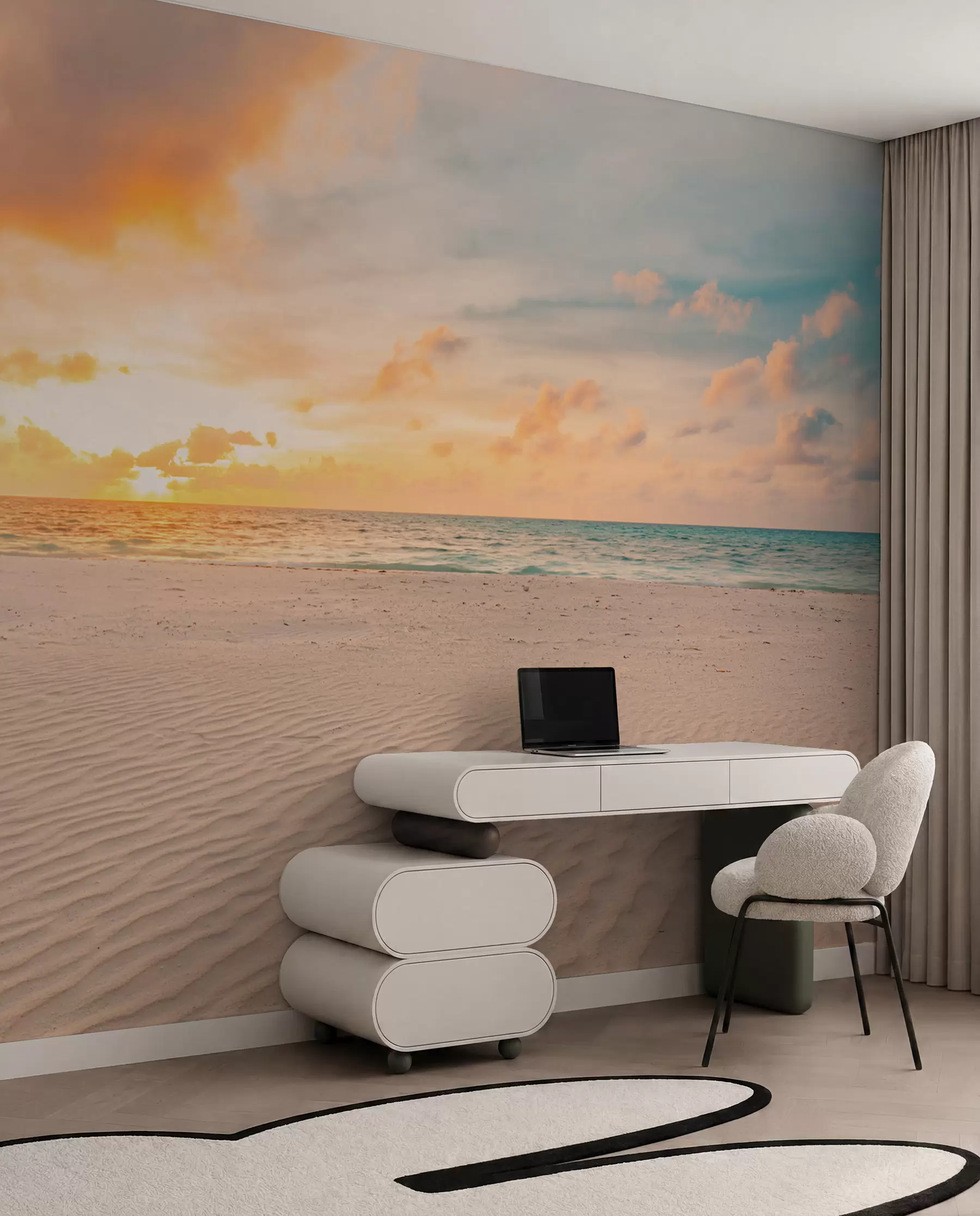 Fototapete Strand weißer Sand Meer und Wellen u97894