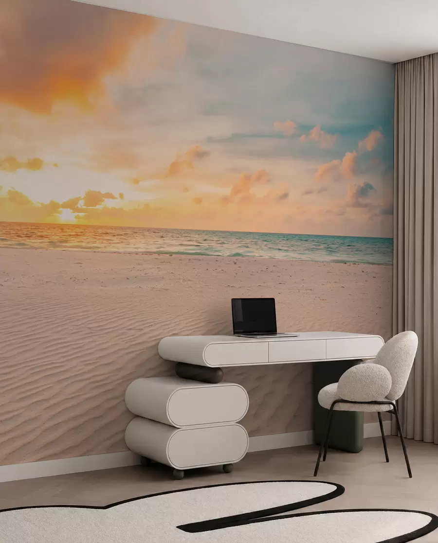 Fototapete Strand weißer Sand Meer und Wellen u97894